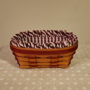 Longaberger Be Mine Basket with Striped Liner